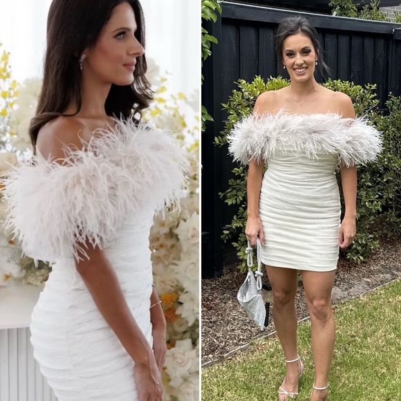 NWT Rachel Gilbert Zion Mini Pleated Dress- Ivory Size 4 US - Picture 14 of 16